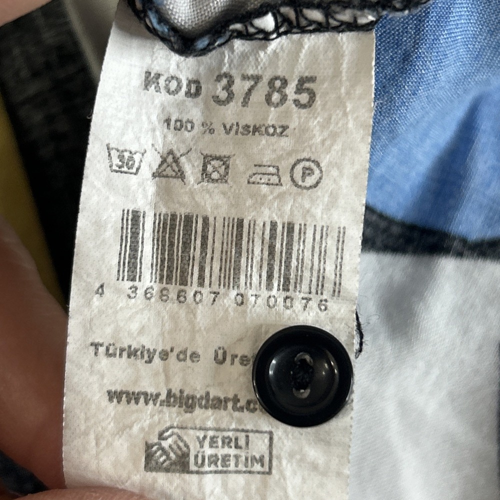 Big Dart Shirt Size 3XL Colorful Art Blouse 80s 90s Y2K Retro Button Up Abstract - Picture 8 of 8